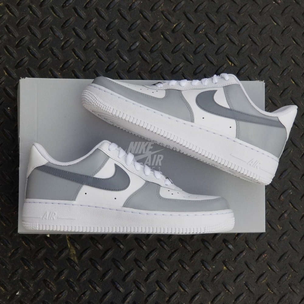 Grey Nike Air Force 1 Custom